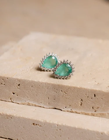Brincos gota com halo