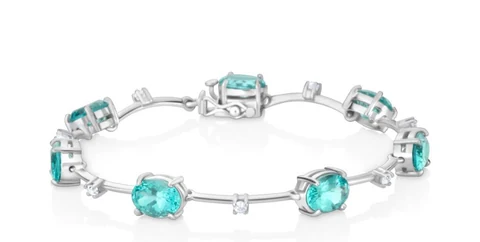 Pulseira com turmalinas e diamantes avulsos